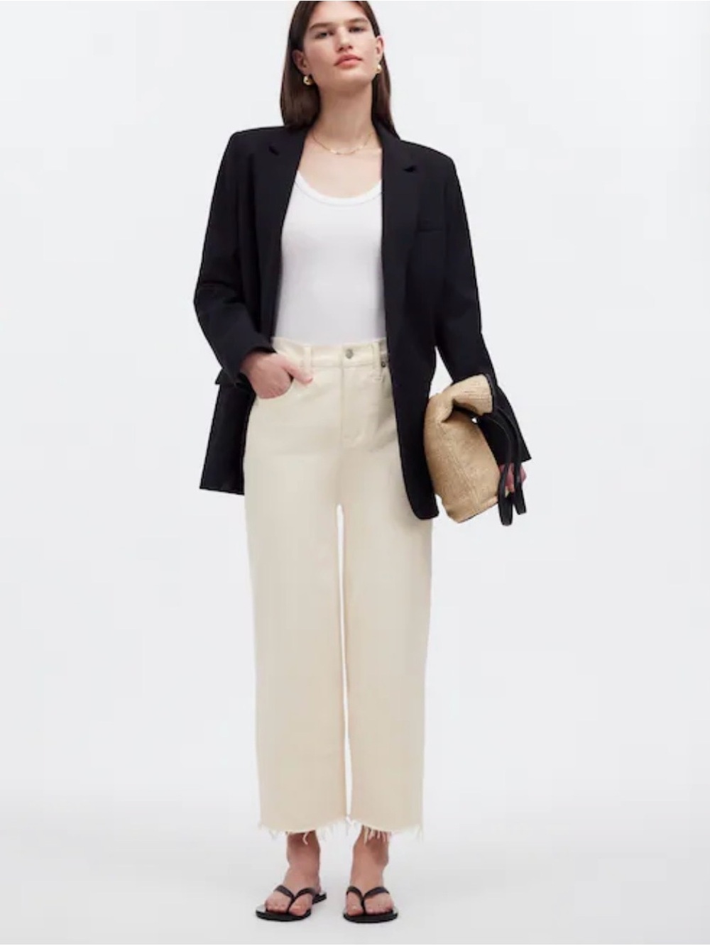 NWT Madewell The Perfect Vintage Wide Leg Crop Jean Canvas 30